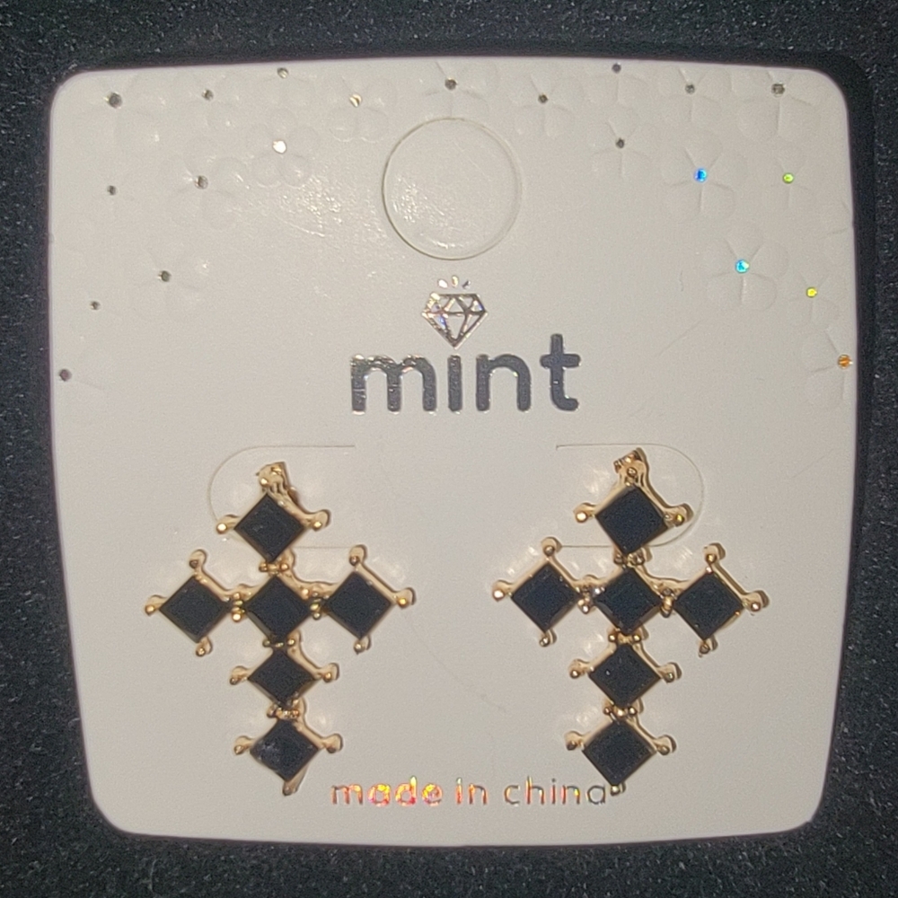 Black Cross Earrings